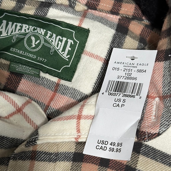 AMERICAN EAGLE - Men’s Soft Flannel Button Down Shirt - Picture 11 of 13